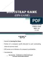 BOOTSTRAP GAME EPS AND P/E RATIOS EXPLAINED