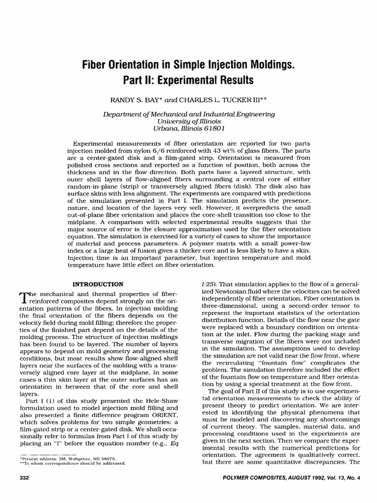 Fiber Orientation in Injection Molding | PDF | Fluid Dynamics ...
