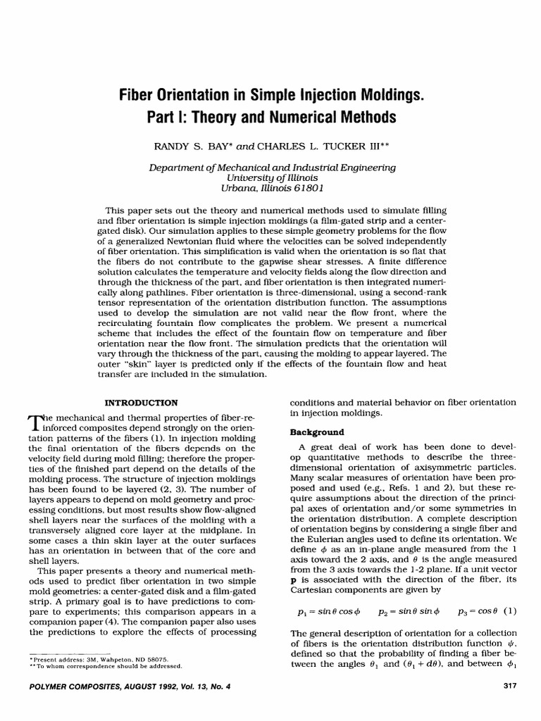 Fiber Orientation in Injection Molding | PDF | Fluid Dynamics | Shear ...