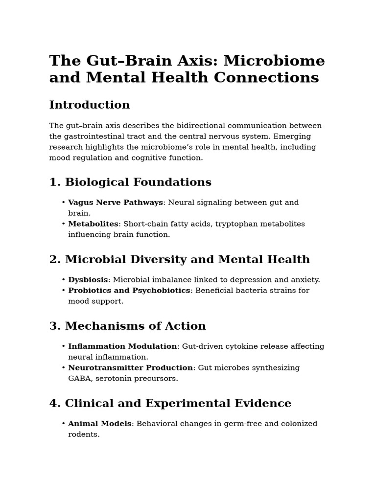Gut Brain Axis Microbiome Mental Health | PDF