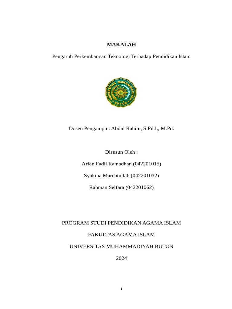 Teknologi dan Pendidikan Islam Modern | PDF