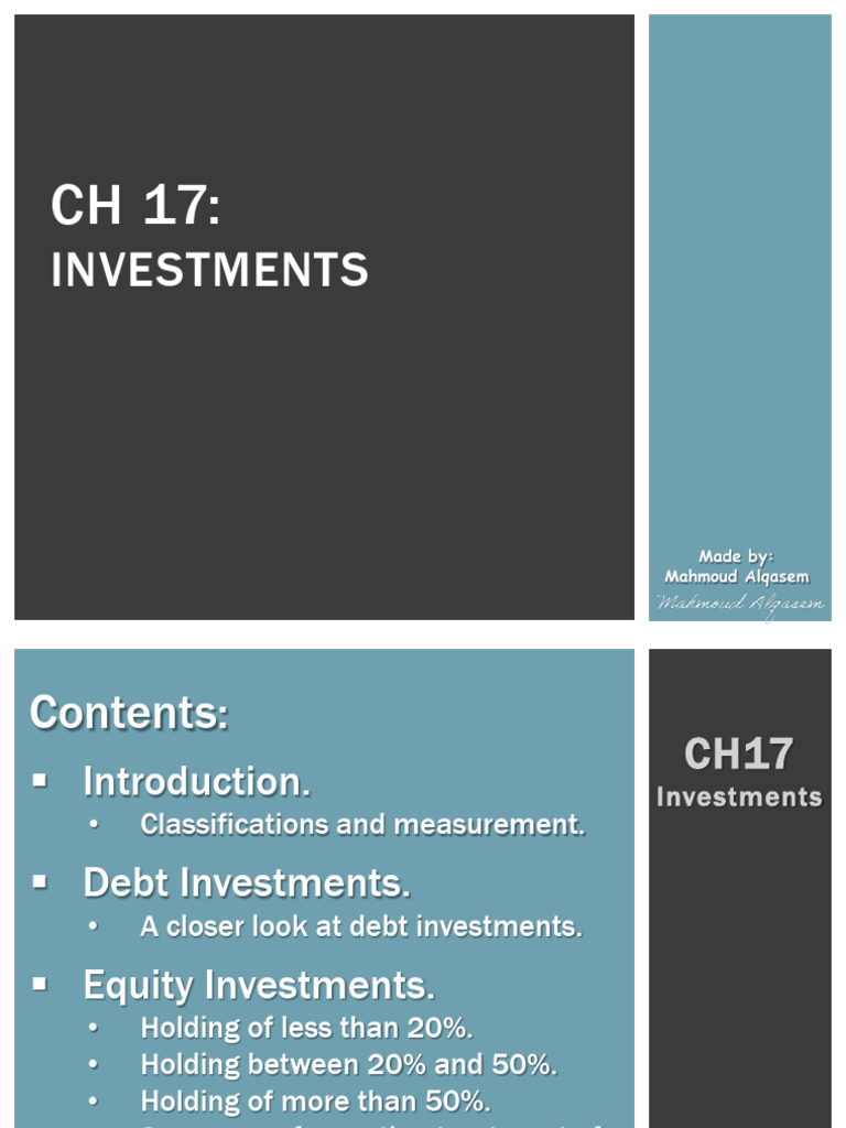 Understanding Debt and Equity Investments | PDF | Debt | Investing