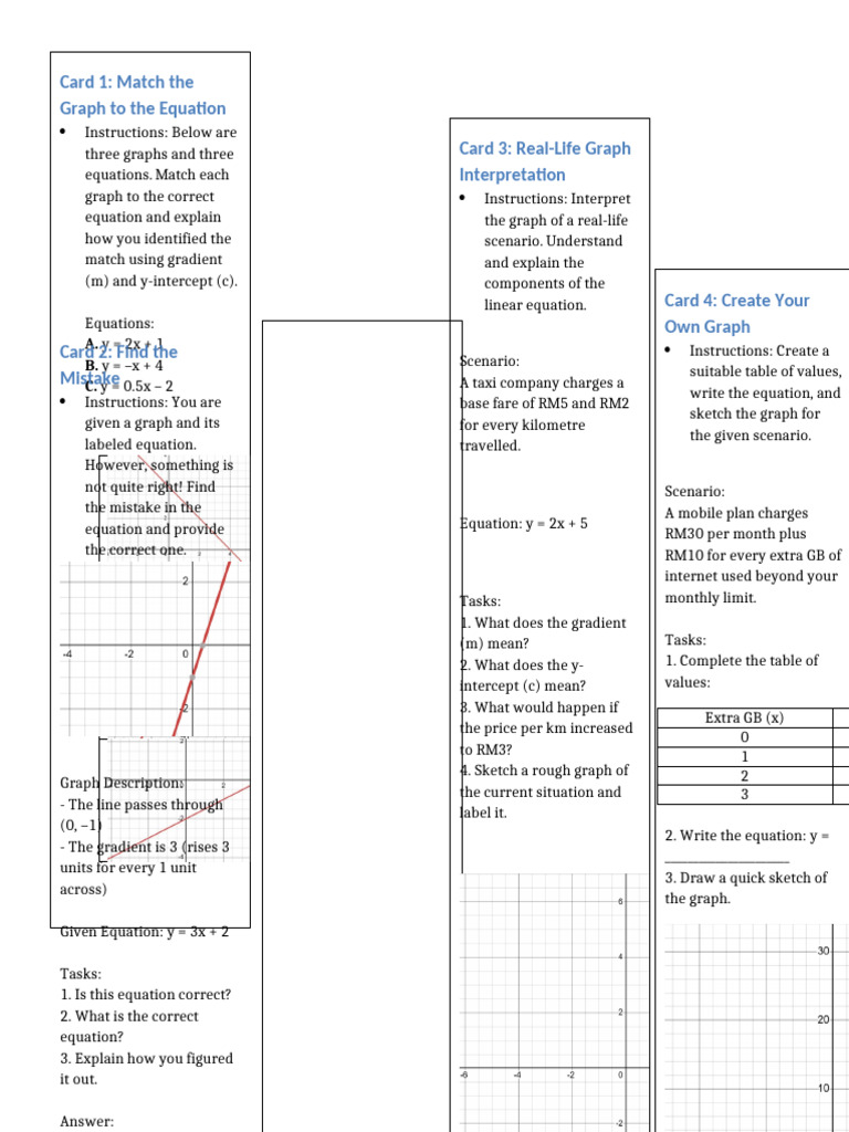 Graph Puzzle Relay Cards | PDF | Applied Mathematics