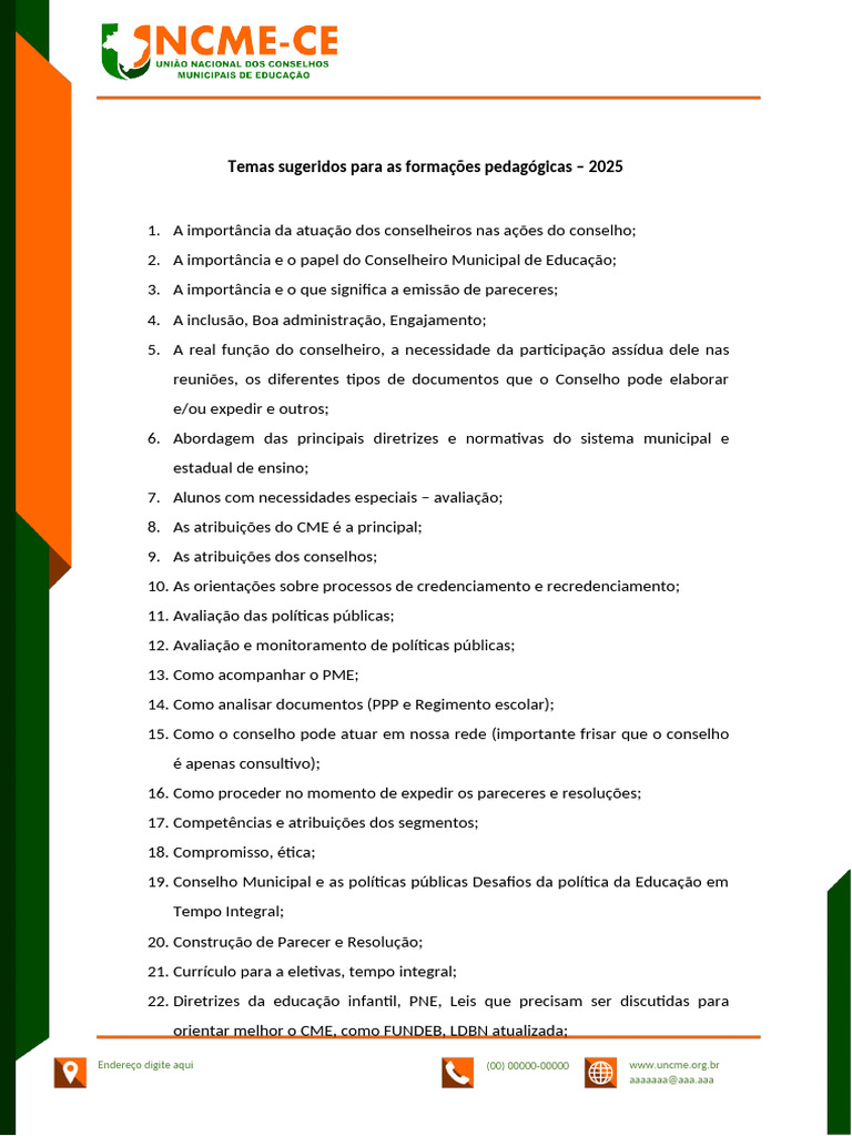 Temas para Formação de Professores 2025 | PDF | Pedagogia | Educação ...