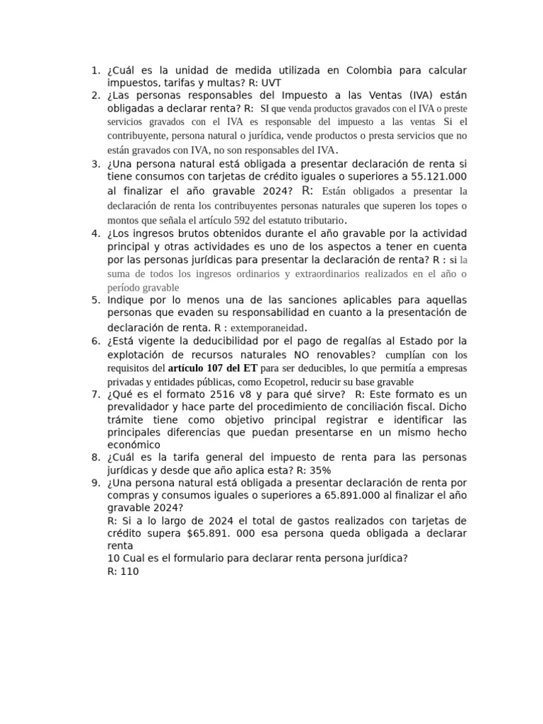 Guía sobre Declaración de Renta en Colombia | PDF