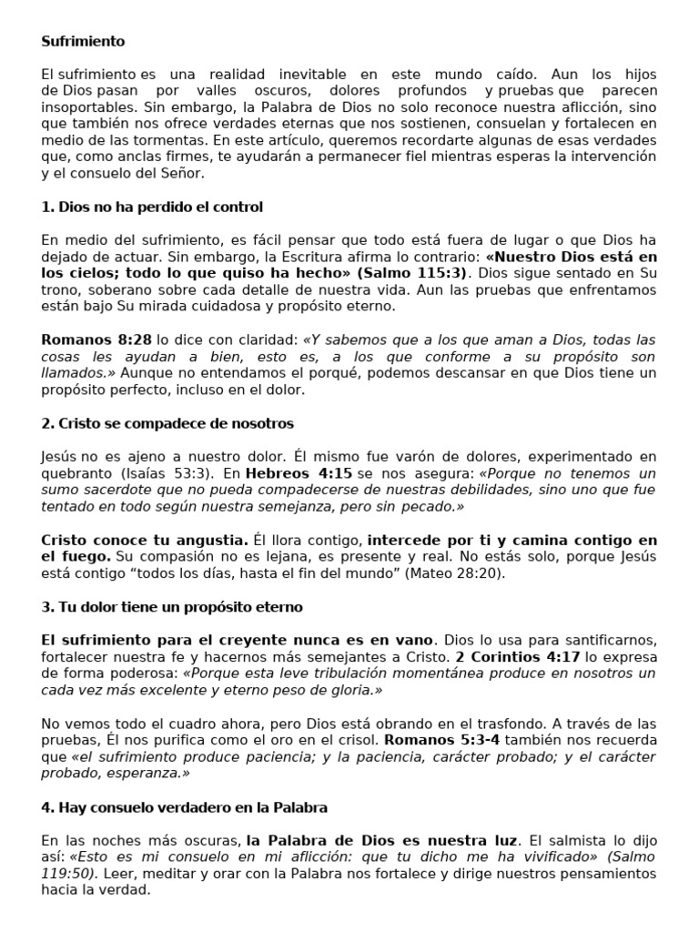 Verdades sobre el sufrimiento y la fe | PDF | Cristo (título) | Sufrimiento