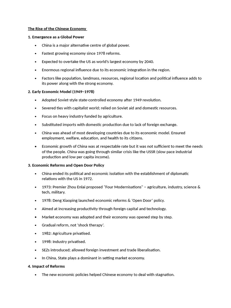 The Rise of The Chinese Economy | PDF | Chinese Economic Reform | China