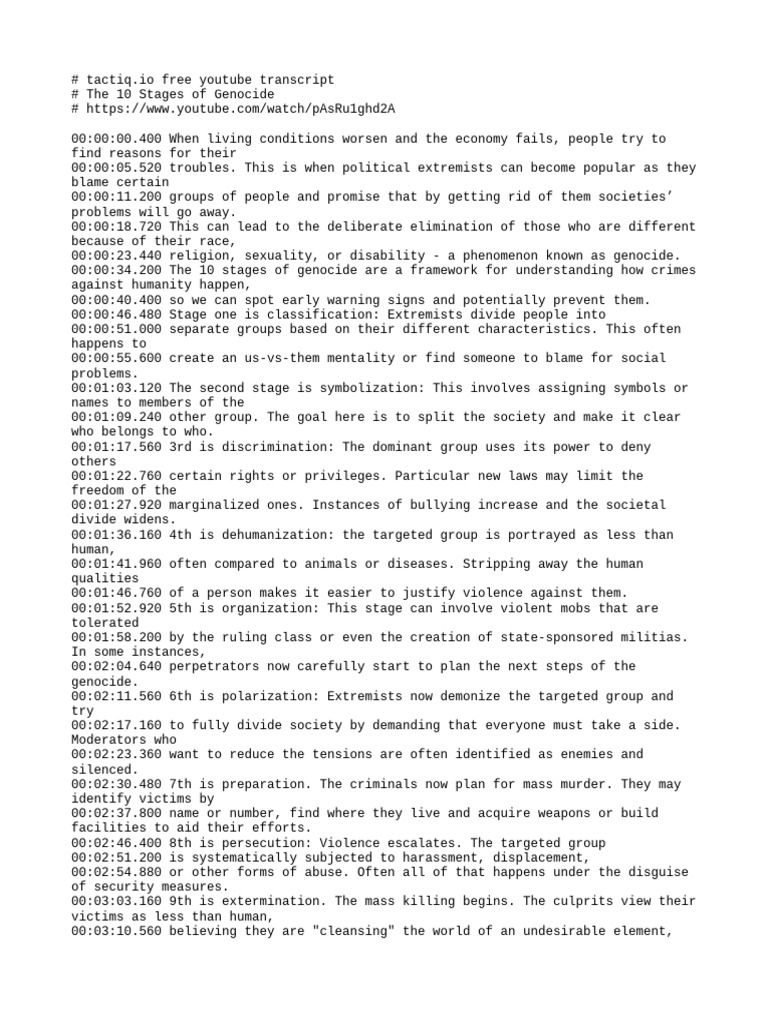 Understanding the 10 Stages of Genocide | PDF | Genocides | Violence