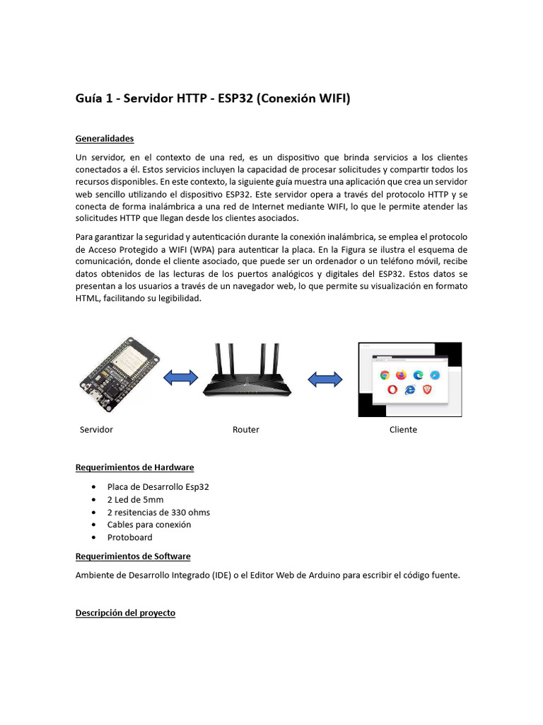 Servidor HTTP en ESP32 con WIFI | PDF | Red mundial | Internet y web