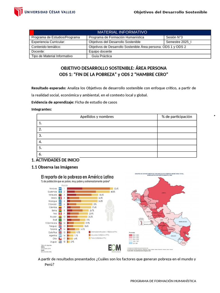 ODS 1 y ODS 2: Fin de la Pobreza y Hambre Cero | PDF | Sustentabilidad ...