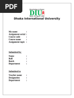 DIU Assignment Cover Page Template | PDF