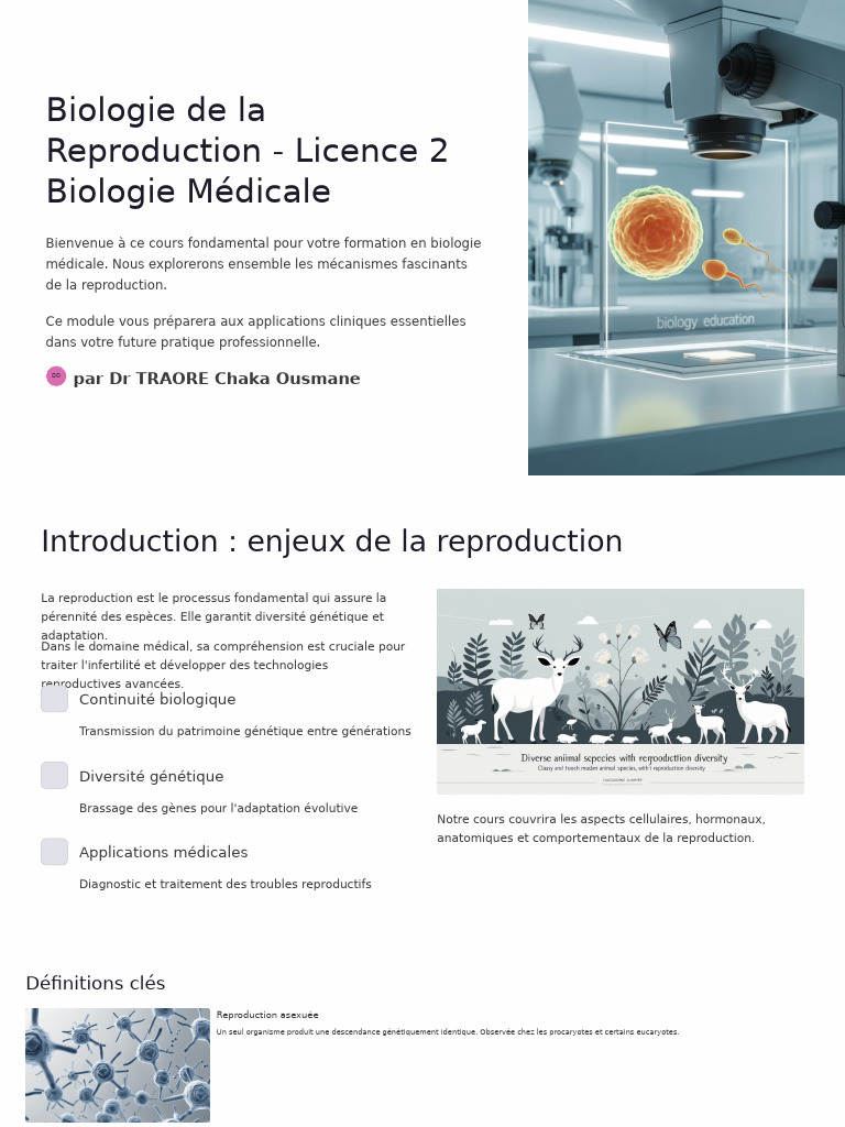 Biologie de la Reproduction Médicale | PDF | Processus biologiques ...