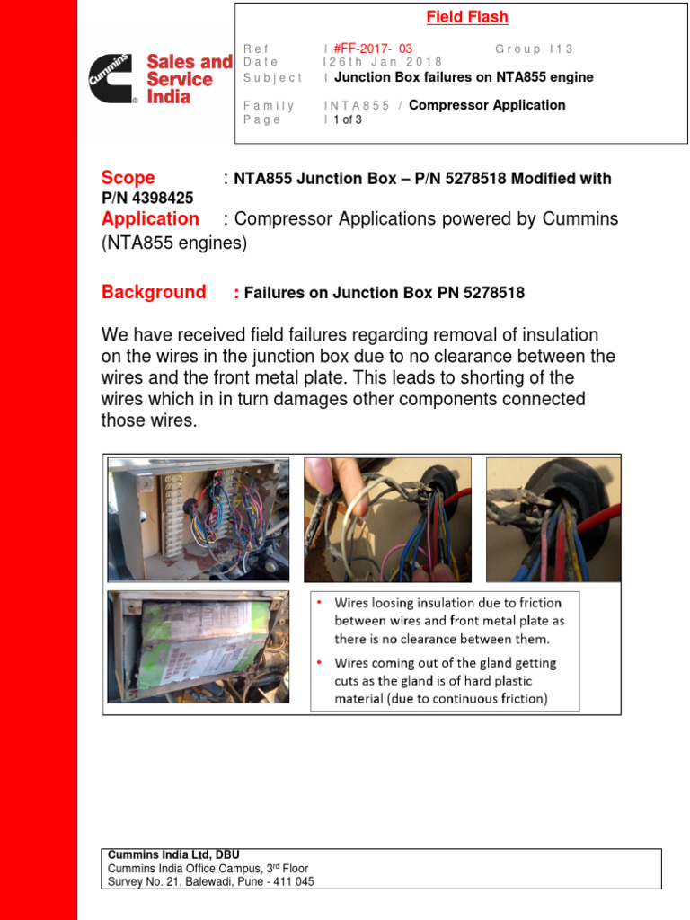 NTA855 Junction Box Failure Solutions | PDF | Materials | Manufactured ...