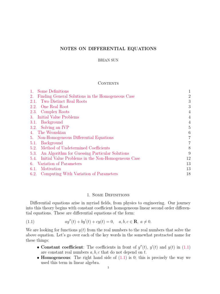Diffeq | PDF | Mathematical Objects | Differential Equations