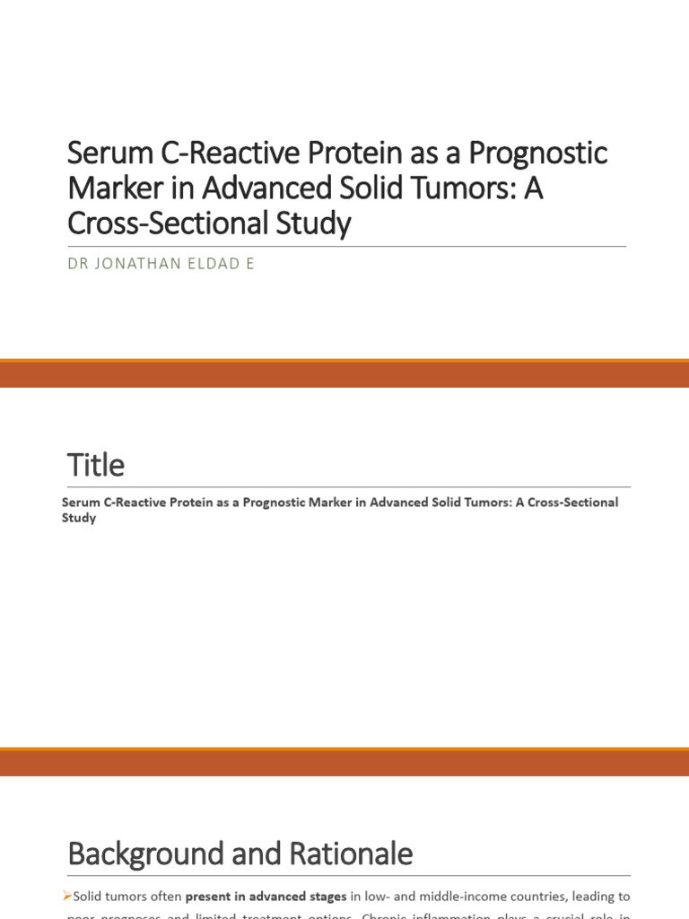 CRP as Prognostic Marker in Solid Tumors | PDF | C Reactive Protein ...