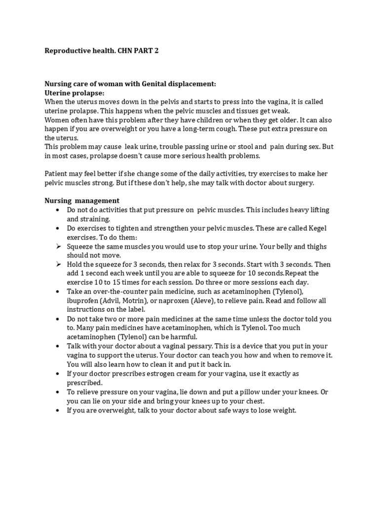 Women's Reproductive Health Issues Guide | PDF | Sexually Transmitted ...
