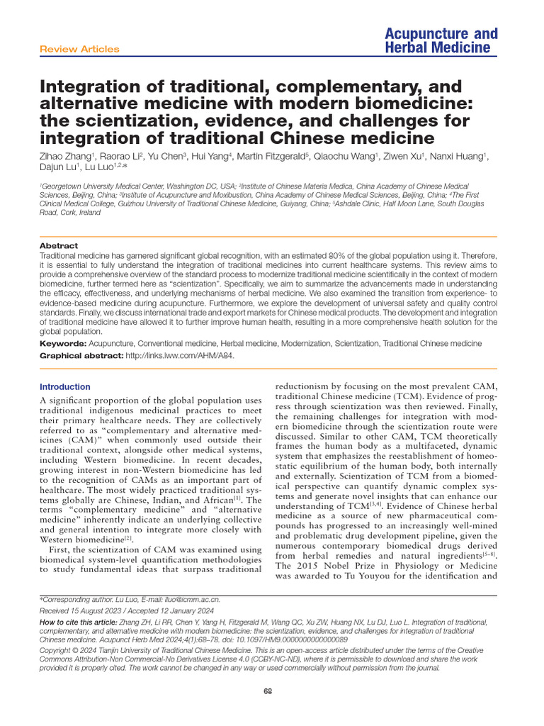 Integration of Traditional, Complementary, And.6 | PDF | Traditional ...