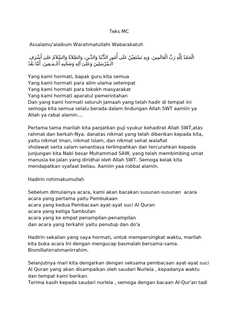 Teks MC | PDF