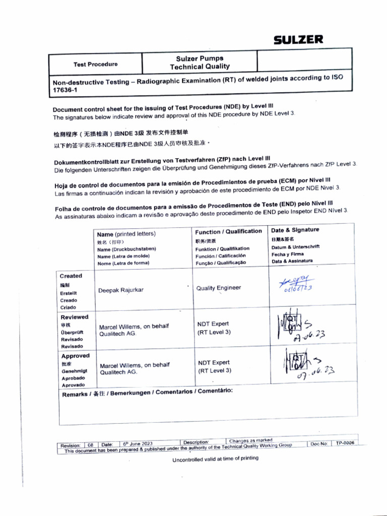 ISO 17636-1 Radiographic Testing Guide | PDF | Nondestructive Testing ...