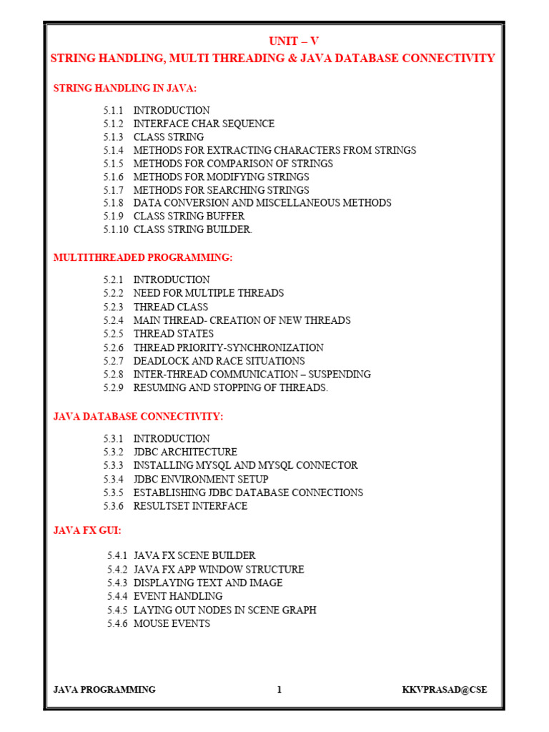 Java String Handling and Multithreading | PDF | Databases | Method ...