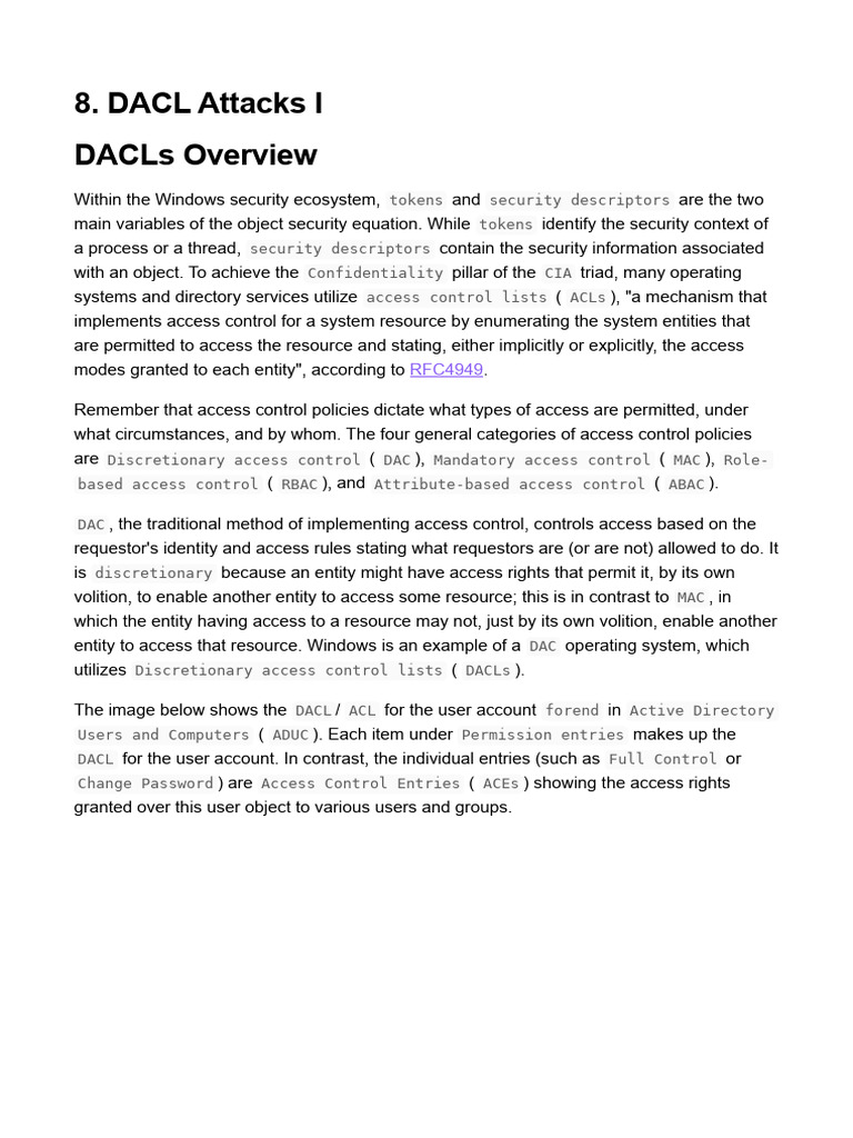 Understanding DACLs in Cybersecurity | PDF | Computing | Computer ...