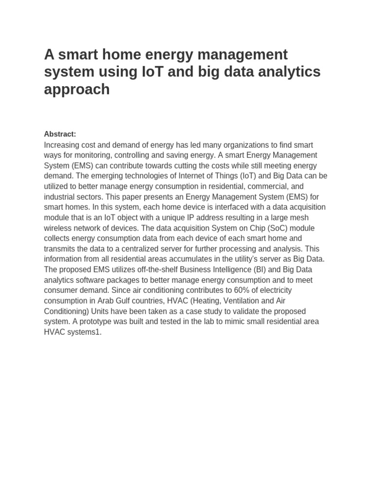 Smart Home Energy Management System | PDF