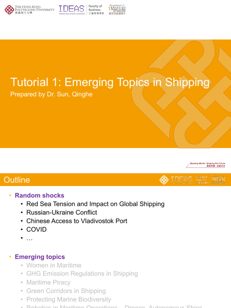 Tutorial 1 Emerging Topics in Shipping | PDF | Port | Ships