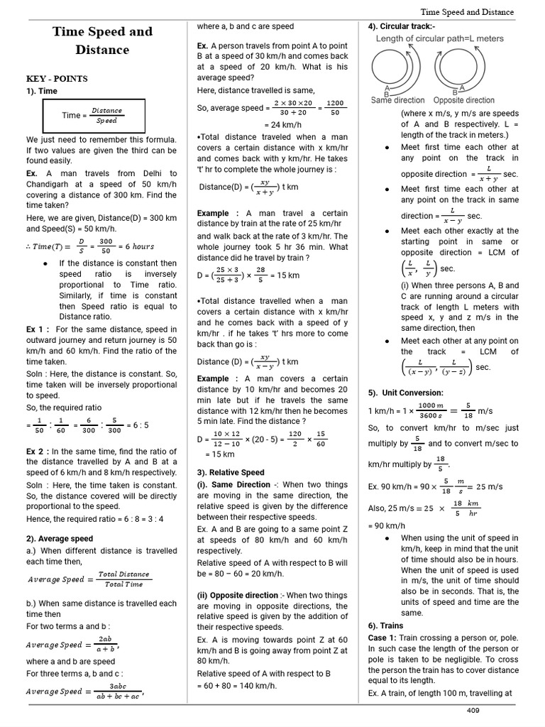 Time, Speed, and Distance Concepts | PDF | Speed | Length