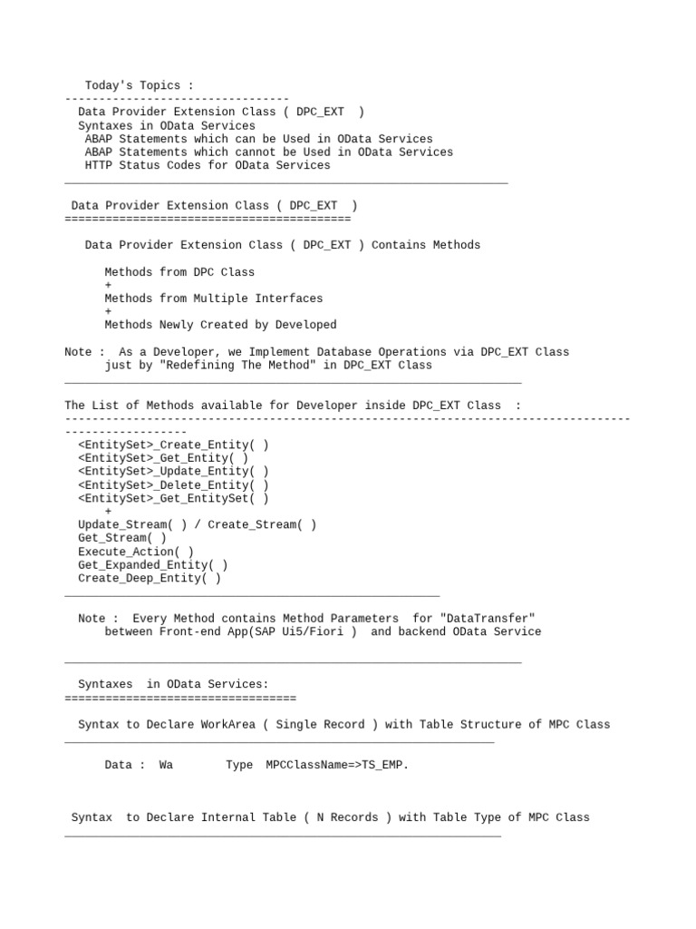 OData Services: ABAP Development Guide | PDF | Computer Engineering ...