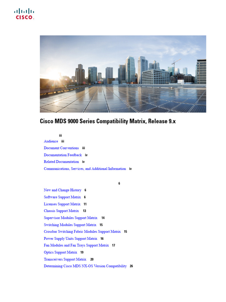 Cisco MDS 9000 Compatibility Matrix 9.x | PDF | Network Switch | Ethernet