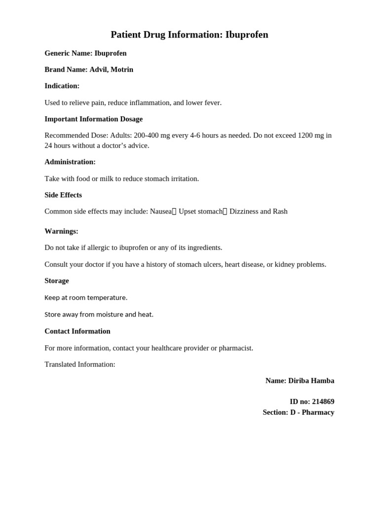 Patient Drug Information | PDF