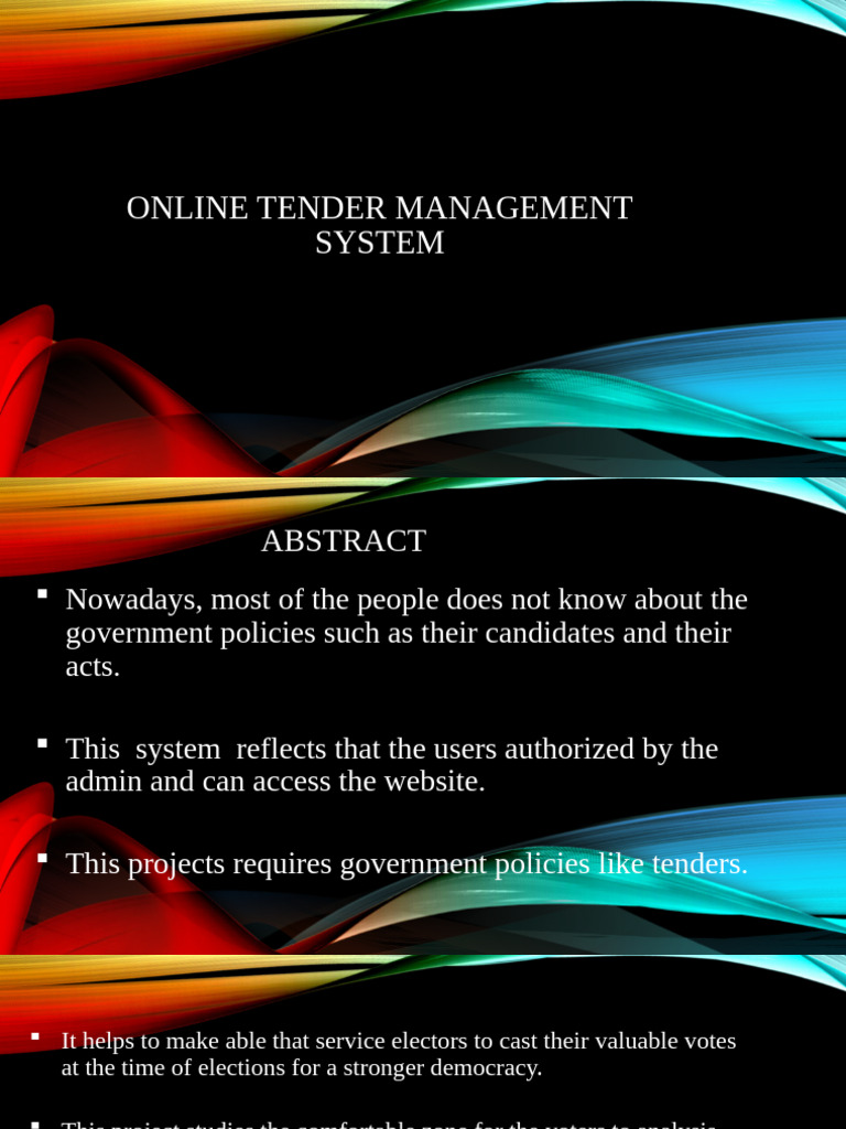E-Tender Management System Overview | PDF | Php | Software