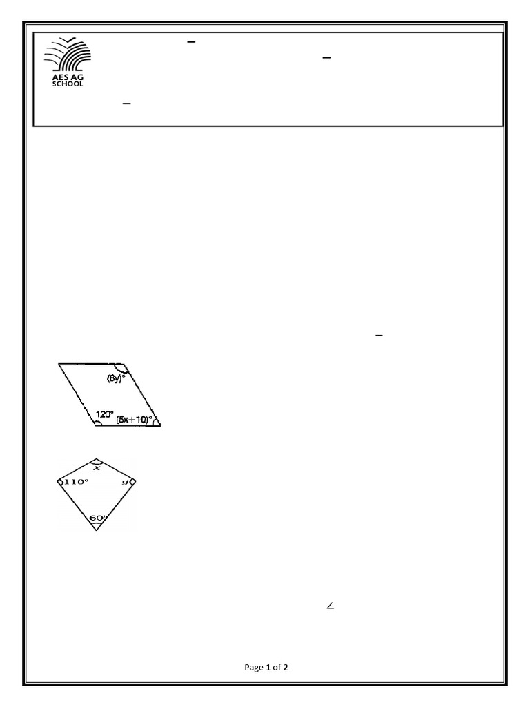 3 – Understanding Quadrilaterals Worksheet [8 M] | PDF | Rectangle ...