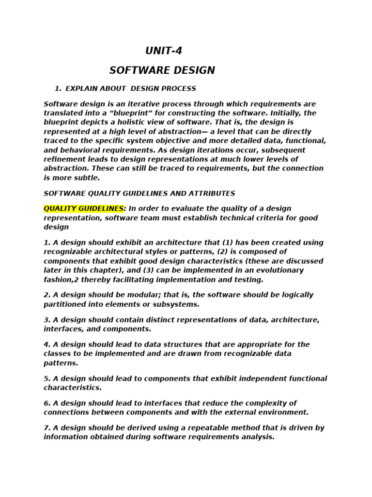 Software Design Process and Quality Attributes | PDF | Class (Computer ...