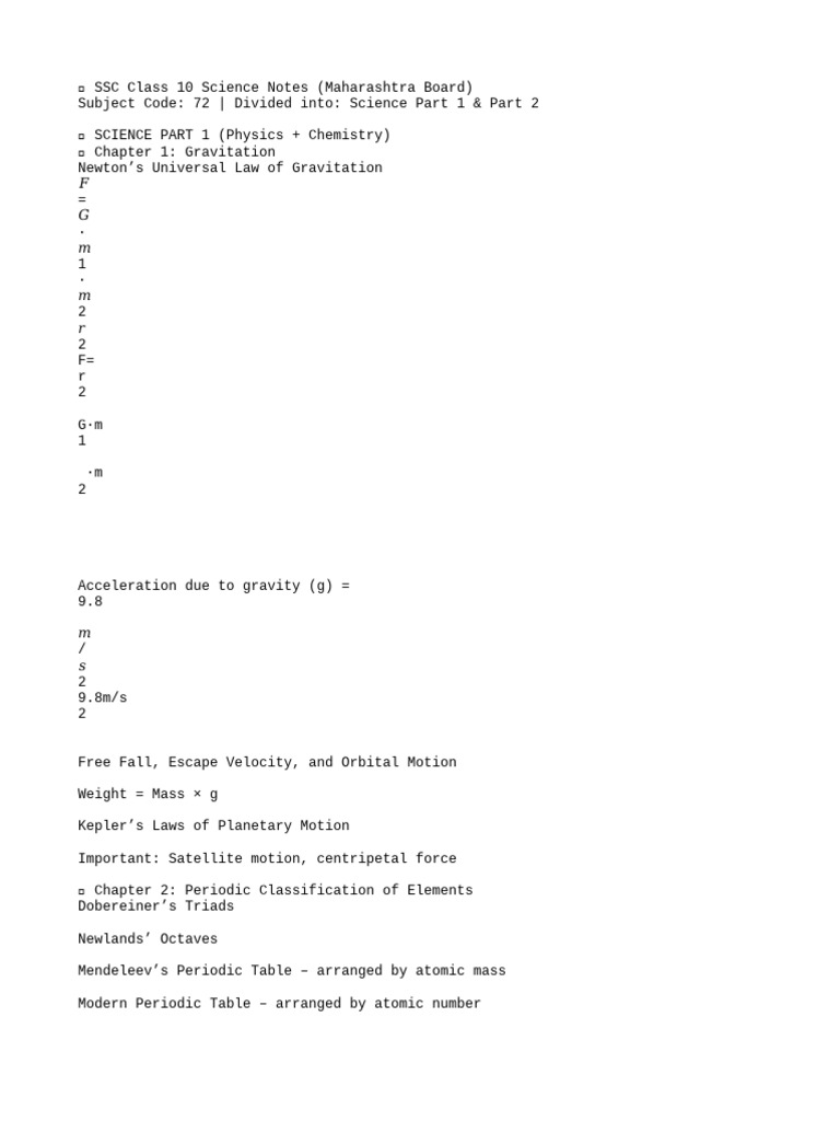 SSC Class 10 Science Notes PDF | PDF | Biology | Cellular Respiration