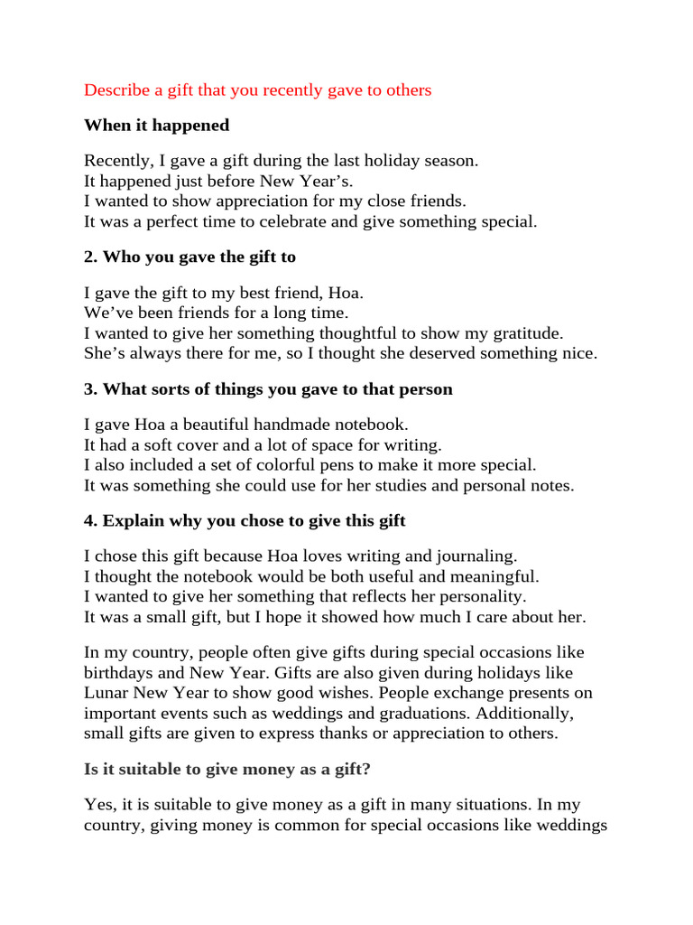 Meaningful Gifts and Healthy Living Tips | PDF | Gift