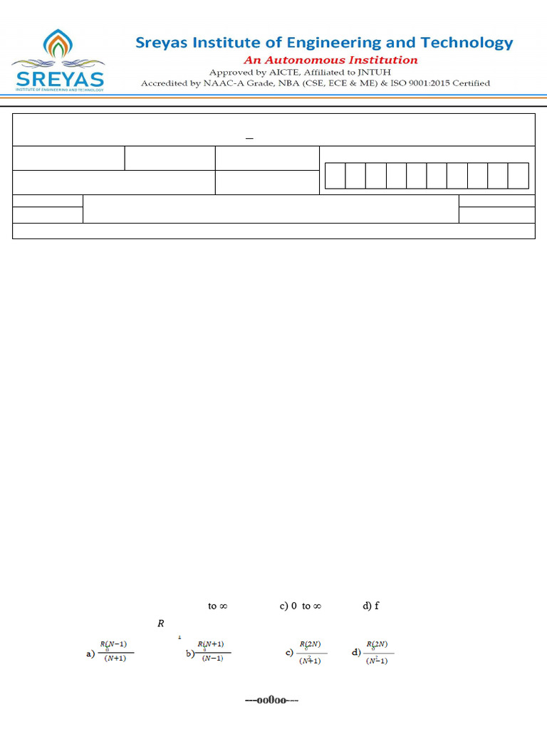 B.Tech ECE Network Analysis Exam 2024 | PDF | Transmission Line ...