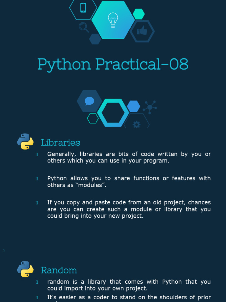 Python Libraries and Random Module Guide | PDF | Library (Computing ...