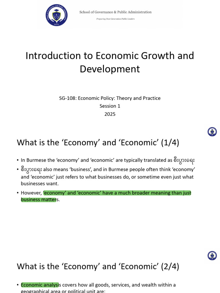 SG-108 Session 1 Slides (ENG) | PDF | Gross Domestic Product | Economic ...