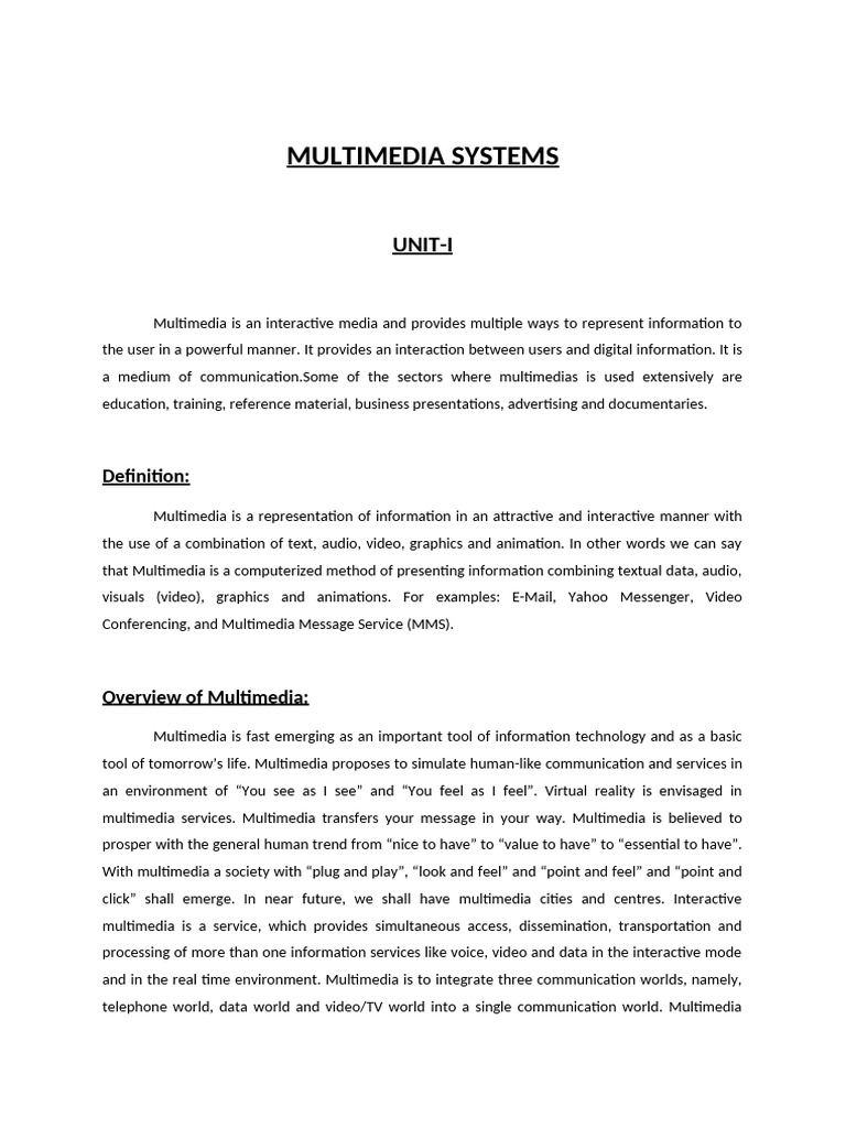 Understanding Multimedia Systems and Applications | PDF | Typefaces ...