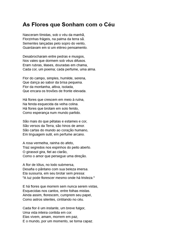 Poema das Flores e do Florescer | PDF
