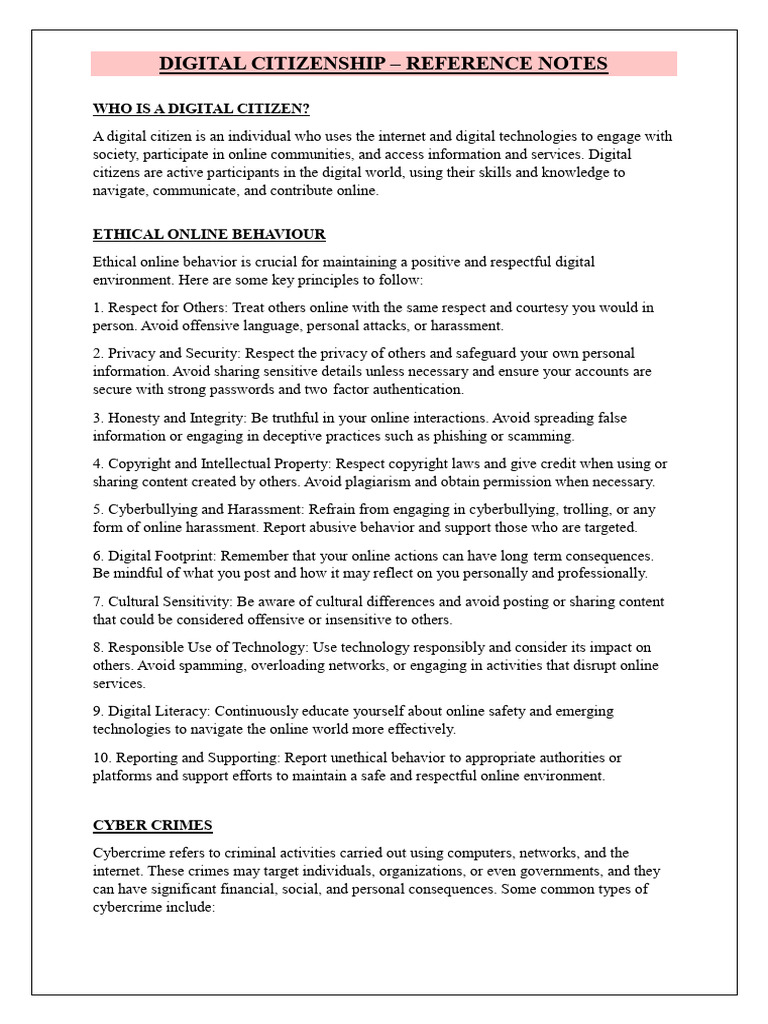 Digital Citizenship Program | PDF | Cybercrime | Security