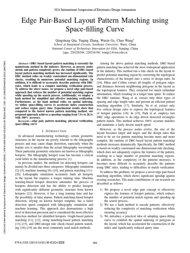 10 Edge Pair-Based Layout Pattern Matching Using Spac | PDF | Curve ...