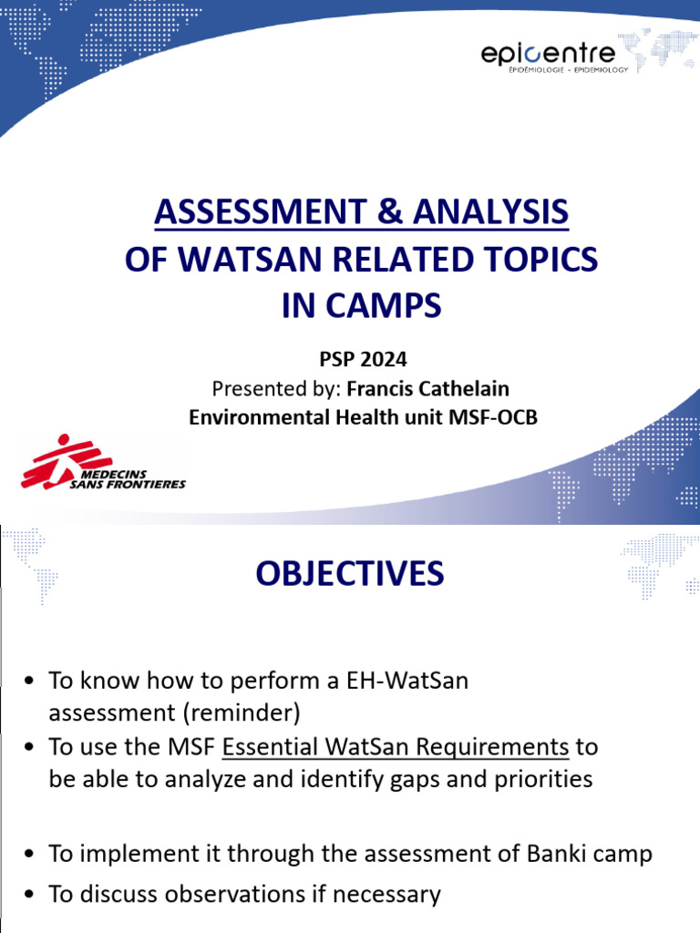 WatSan Assessment Guide for Camps | PDF | Wash | Infection