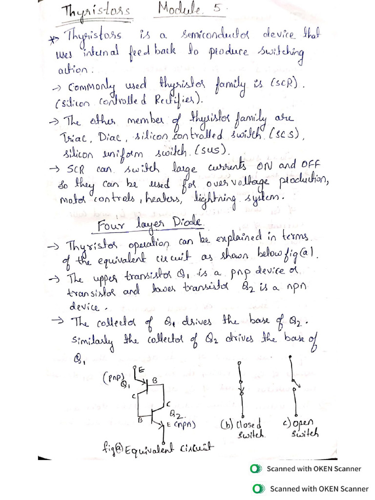 EPC Module 5 Thyristor Notes | PDF