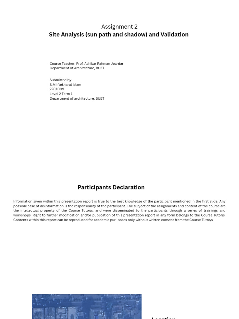 Uttara Site Analysis and Shadow Study | PDF