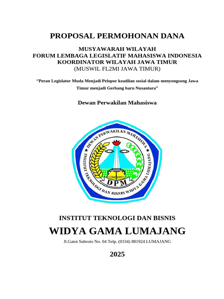 Proposal Dana Muswil FL2MI Jatim 2025 | PDF