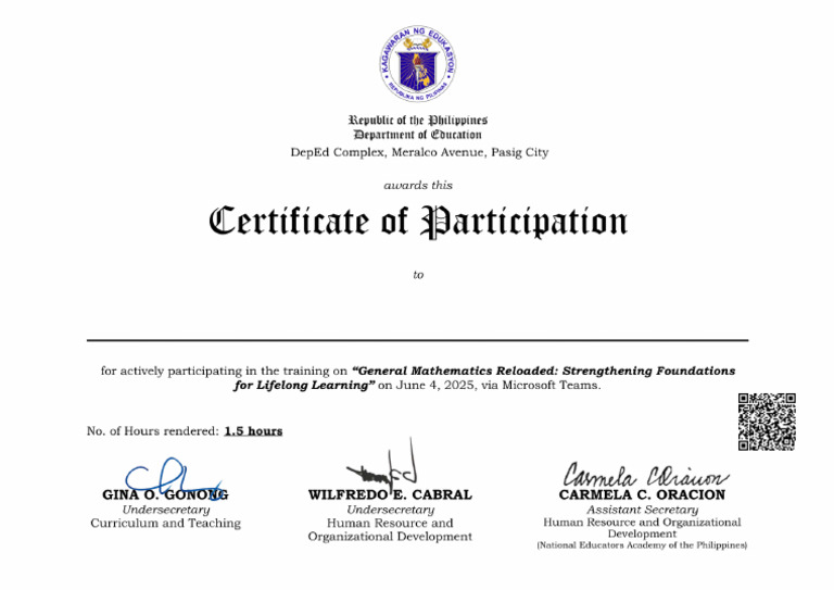 Certificate of Participation | PDF