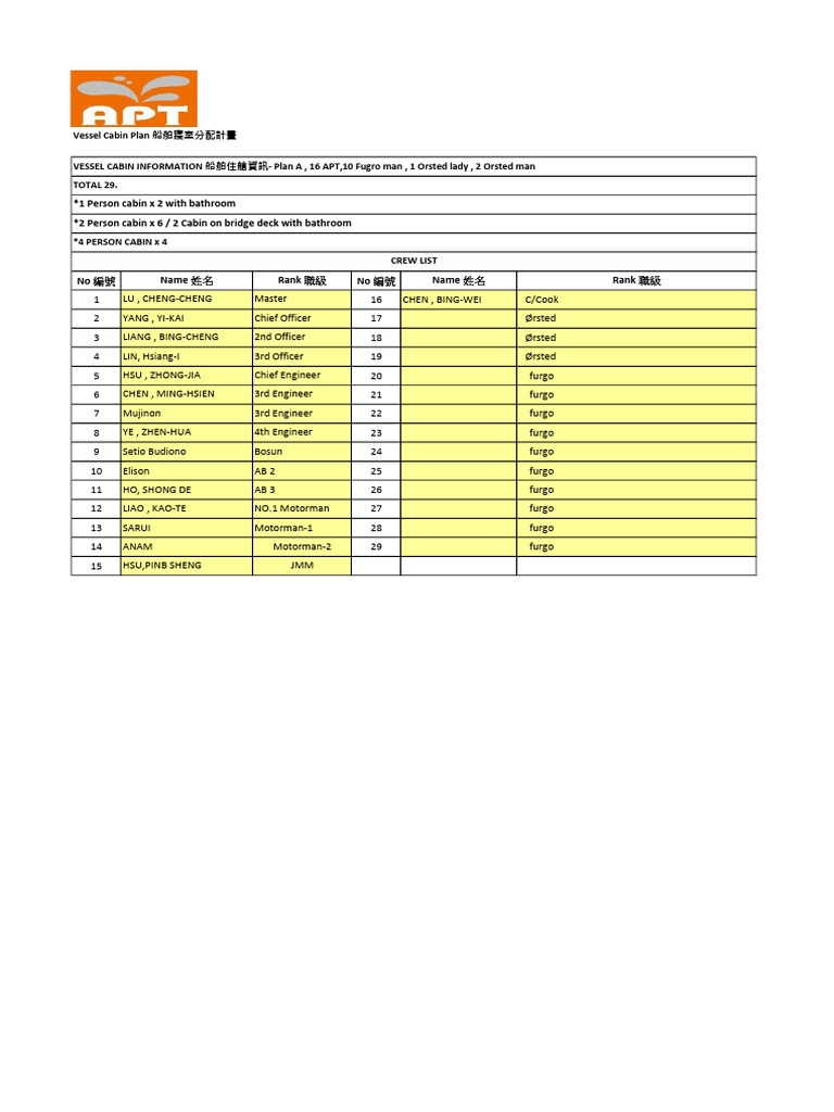 Cabin Plan A (16+13) | PDF