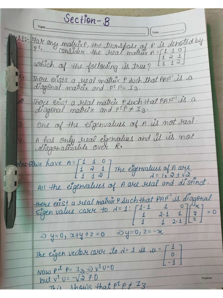 Linear Algebra 15 Question | PDF